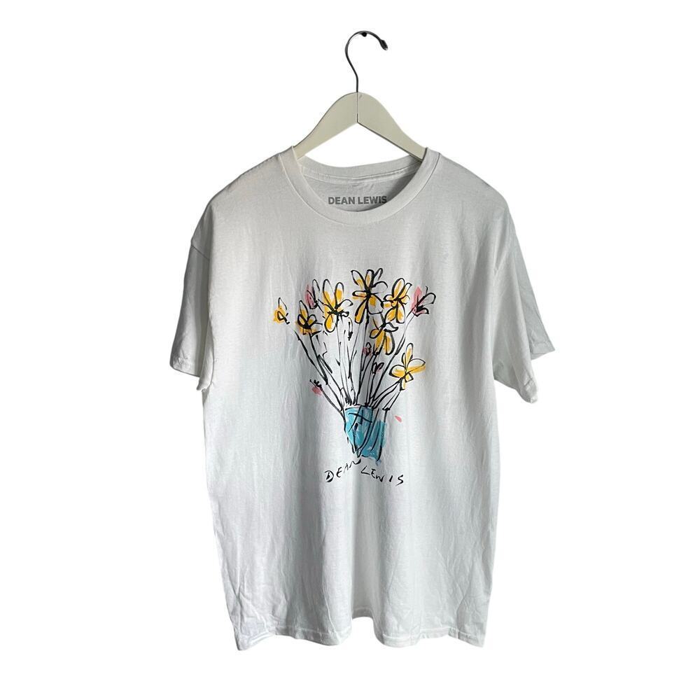 Dean Lewis White Concert T shirt 2025 Epilogue Tour Flora Band Tee Graphic Large
